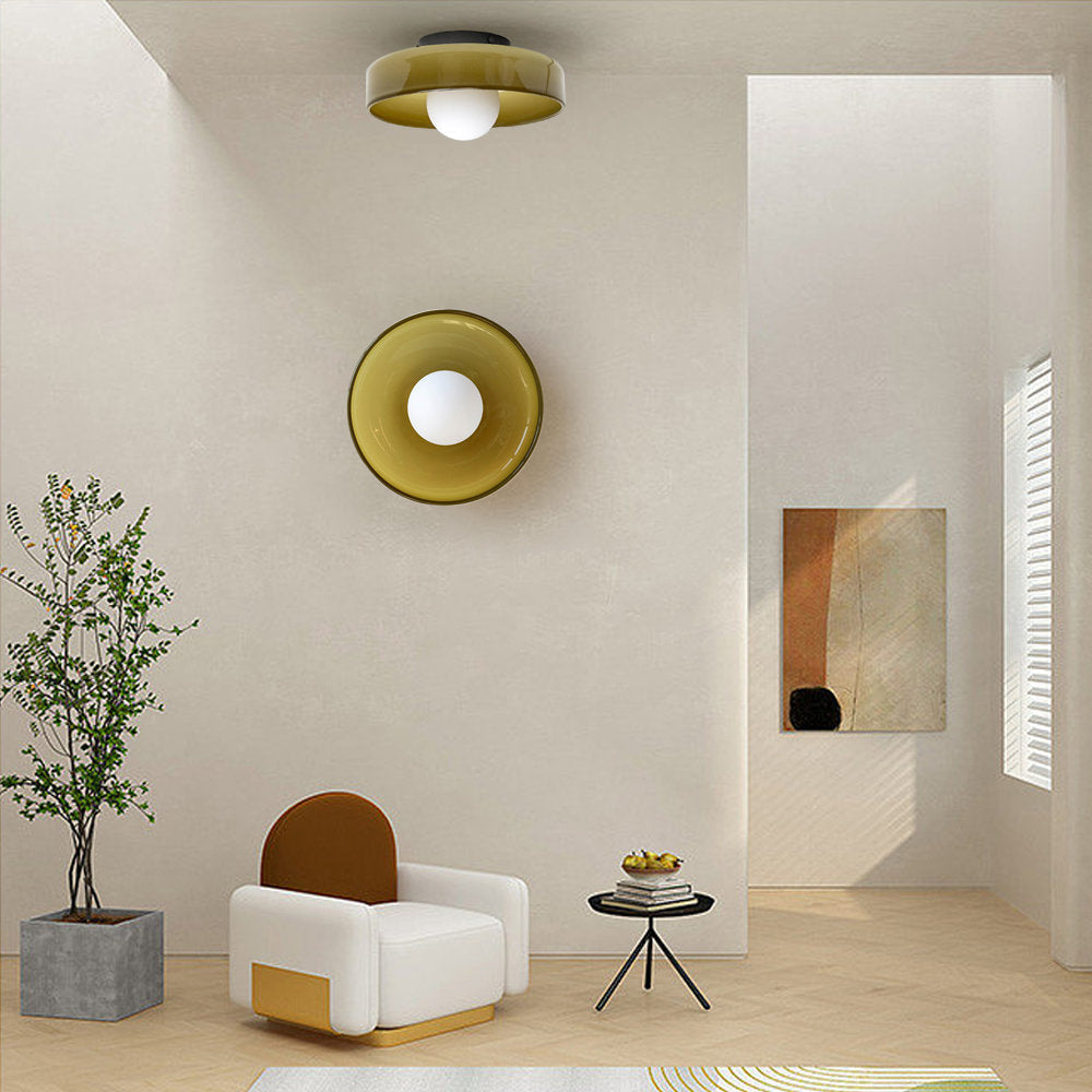 Modern Ceiling Light, Amber Glass, G9 LED, 25/35 cm, 220–240V