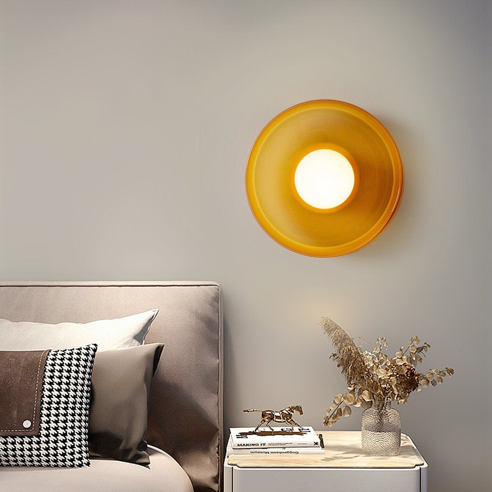 Modern Ceiling Light, Amber Glass, G9 LED, 25/35 cm, 220–240V