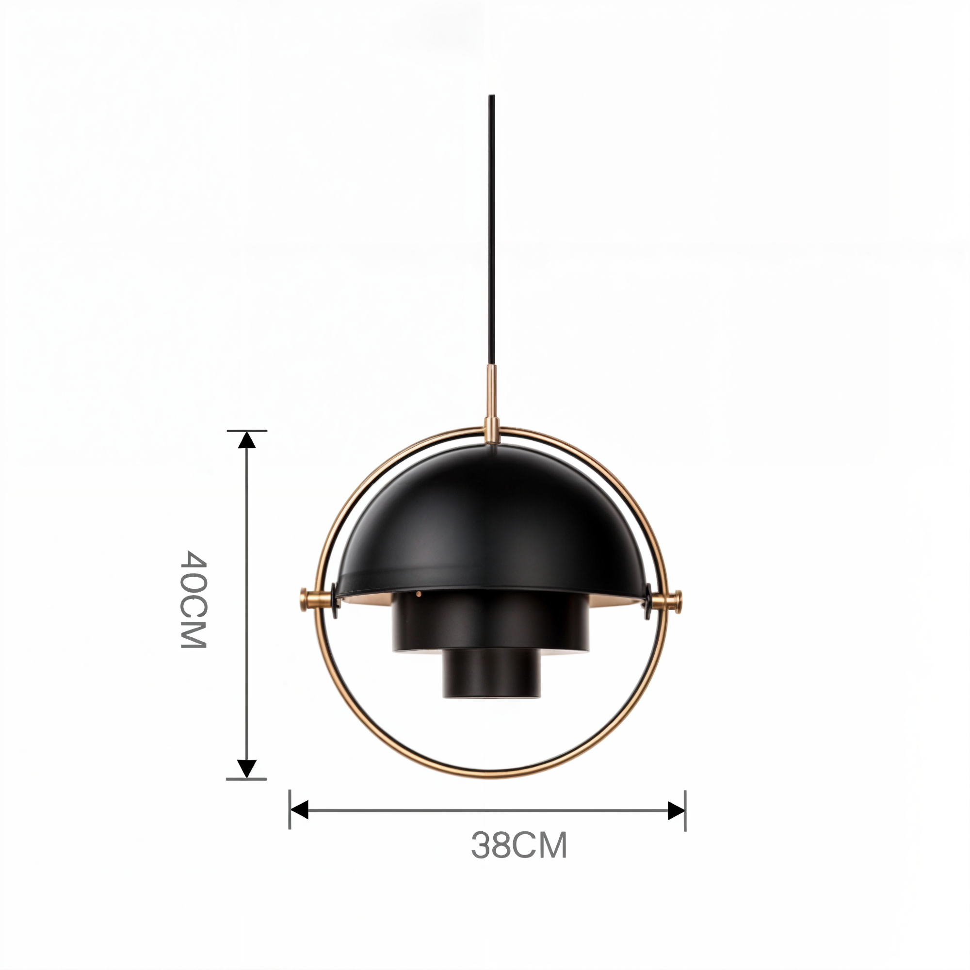Moderne Eisen Glas Pendelleuchte | E27 Fassung | Chromoberfläche | Schwarz Silber Gold