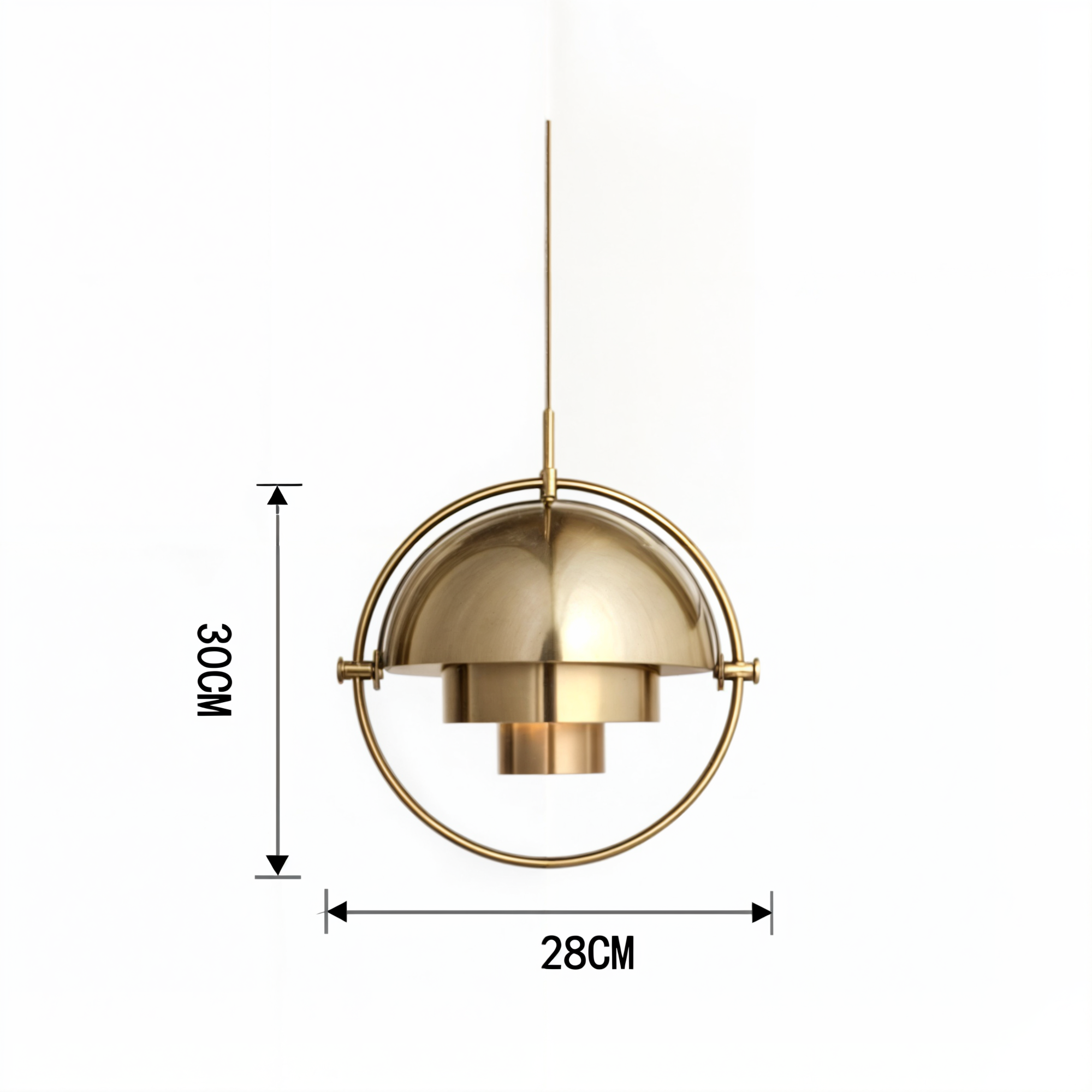 Moderne Eisen Glas Pendelleuchte | E27 Birne | Verchromte Oberfläche | Schwarz Silber Gold