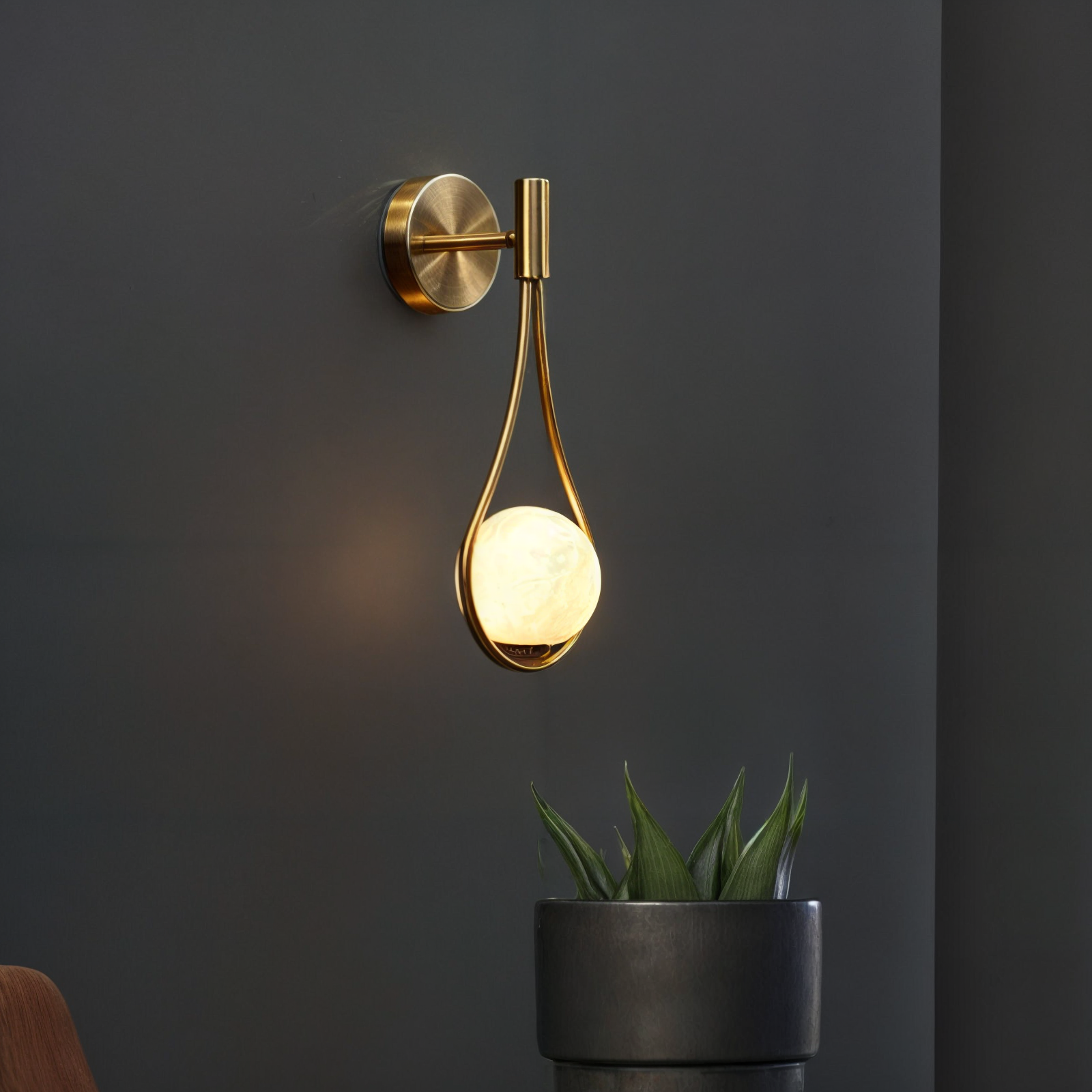 Moderne nordische Wandleuchte, Schwarz/Gold, G4 LED, Eisen+Glas, Up/Down