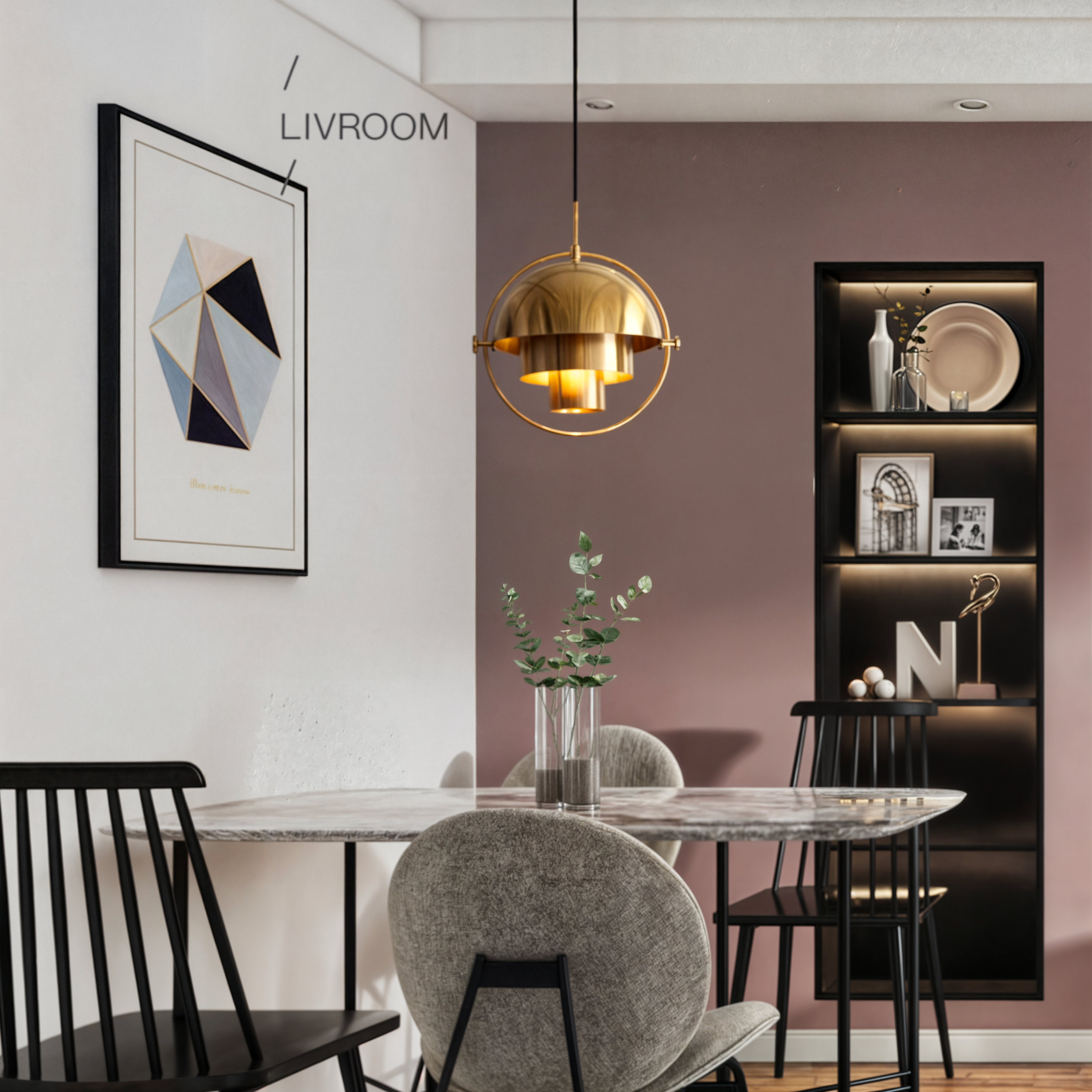 Moderne Eisen Glas Pendelleuchte | E27 Fassung | Chromoberfläche | Schwarz Silber Gold