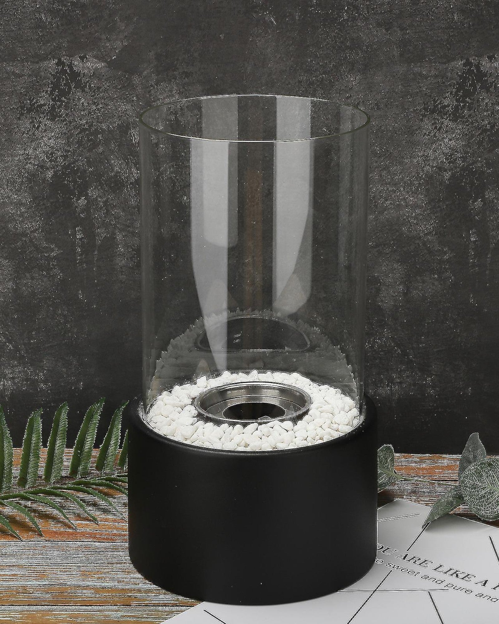 Eternal Flame Oil Lamp, 26x14cm Metal & Glass, Open Flame, Safe, Elegant