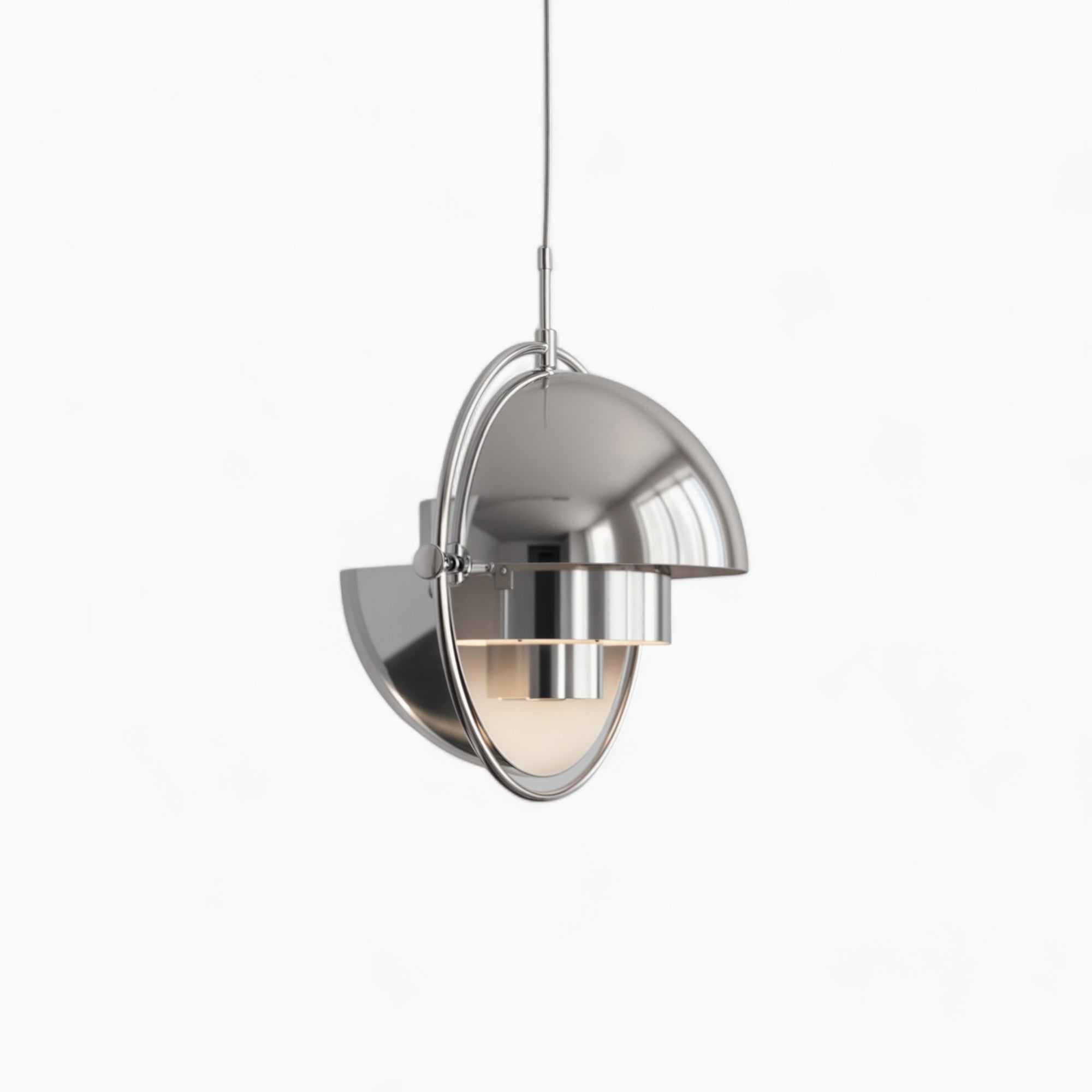 Modern Iron Glass Pendant Light | E27 Bulb | Chrome Finish | Black Silver Gold