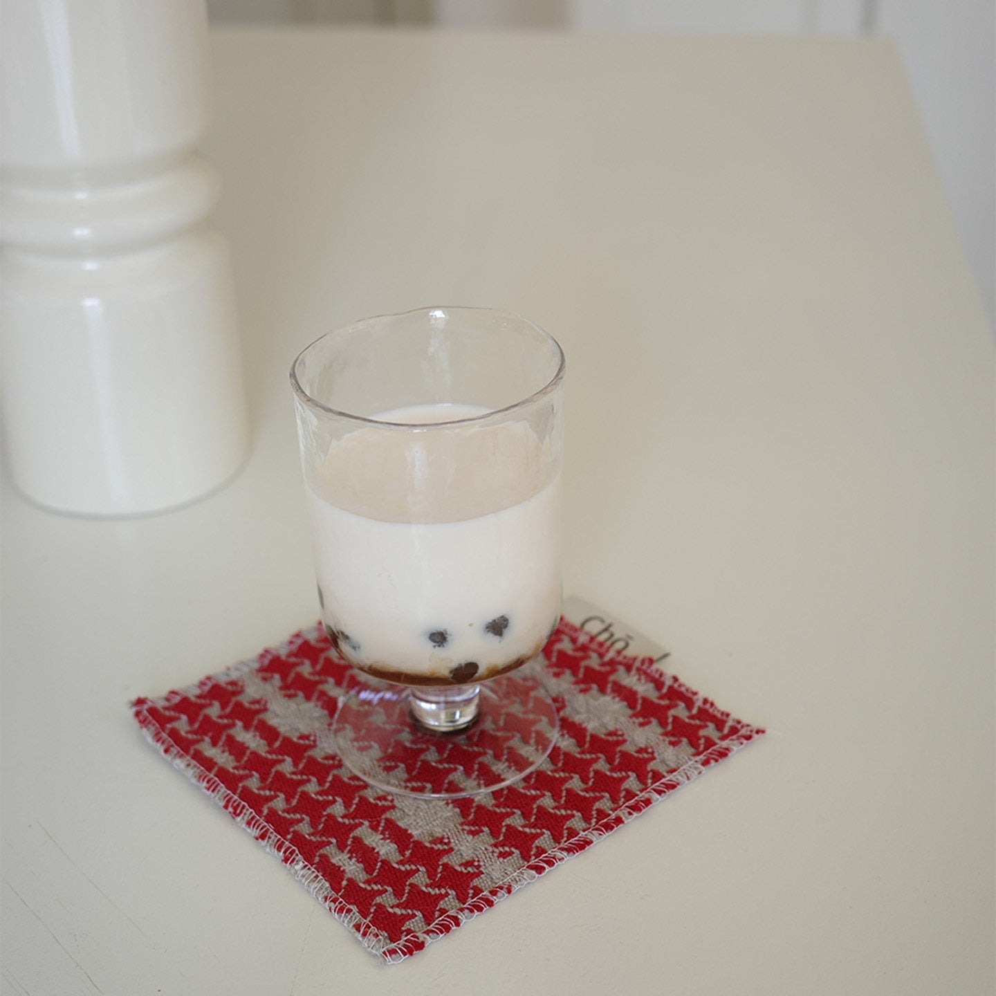 Handwoven Cotton Coaster in Vintage Style