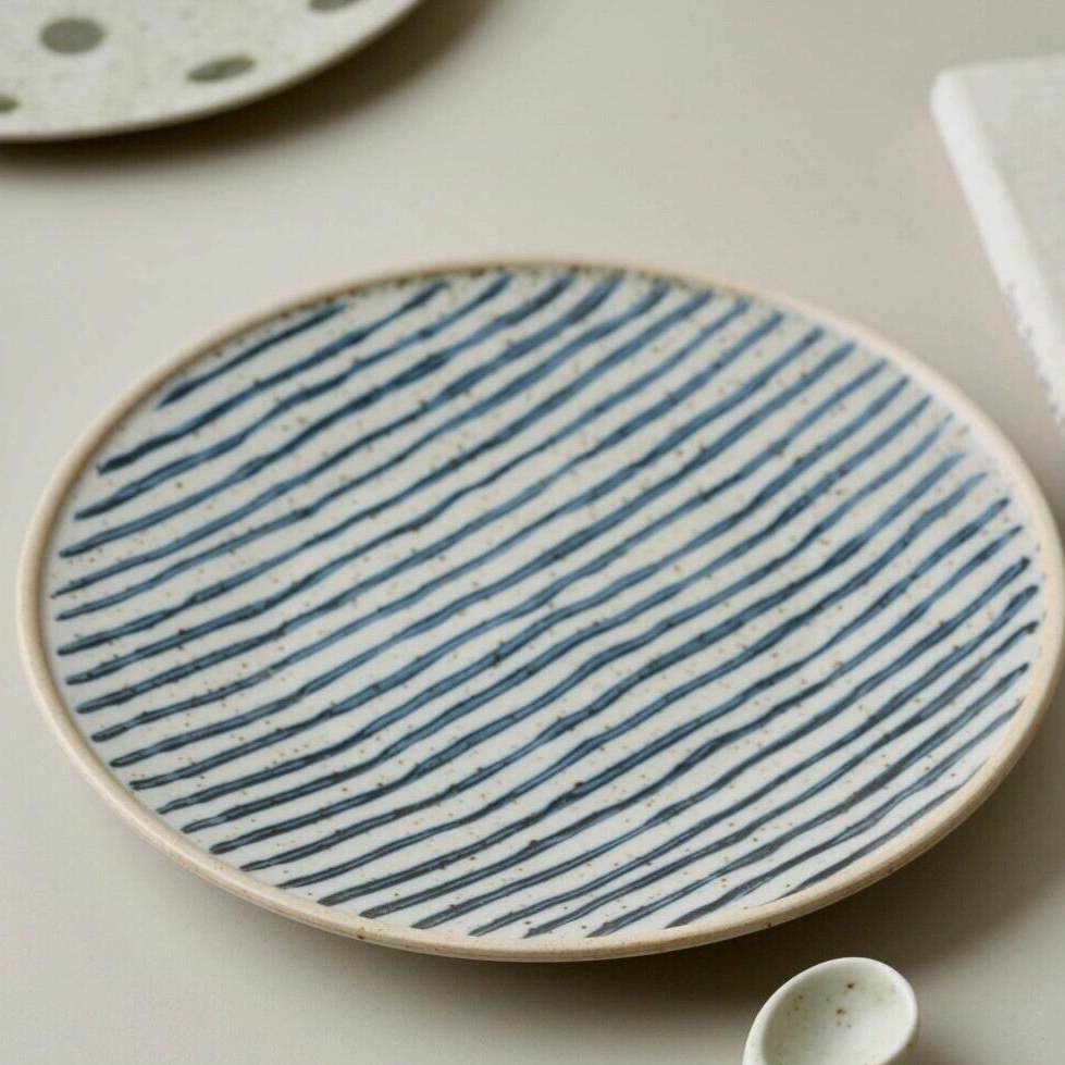 Handcrafted Hand-Painted Breakfast Plate in Blue and White