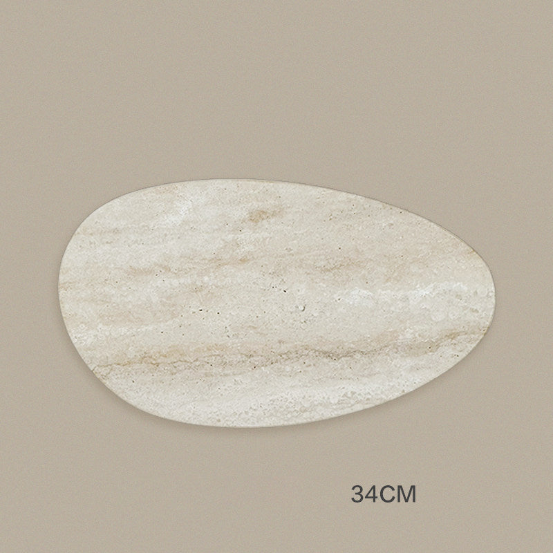 Decorative Travertine Tray – Organic Form