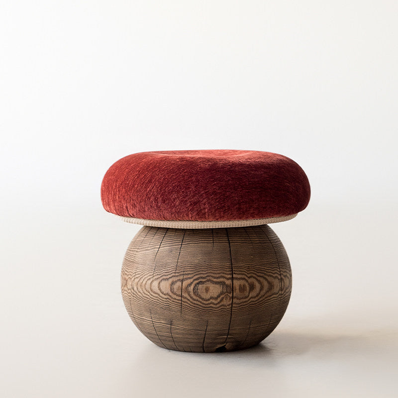 Wabi-Sabi Paddenstoelvormige Massief Houten Kruk
