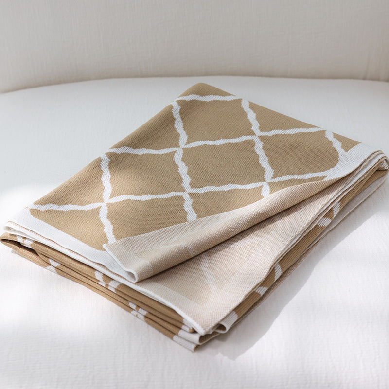 Acrylic Knit Throw Blanket – Soft, Versatile Living Room Blanket in Timeless Design