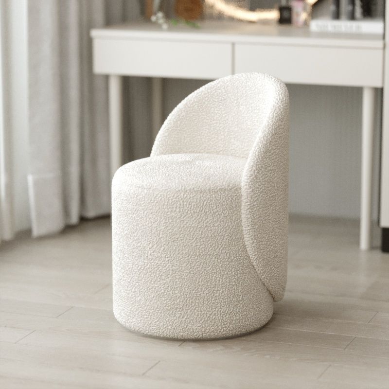 Swivel Vanity Stool in Chenille Fabric