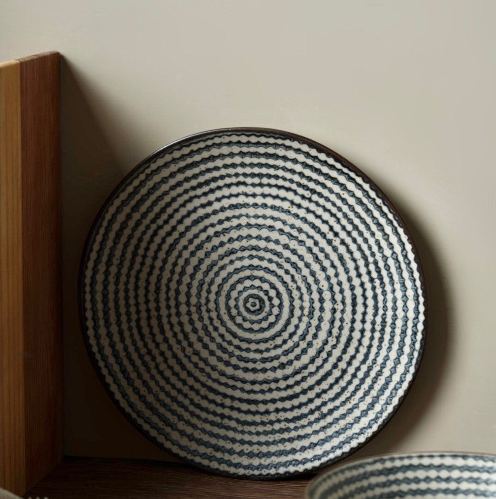 Handcrafted Hand-Painted Breakfast Plate in Blue and White