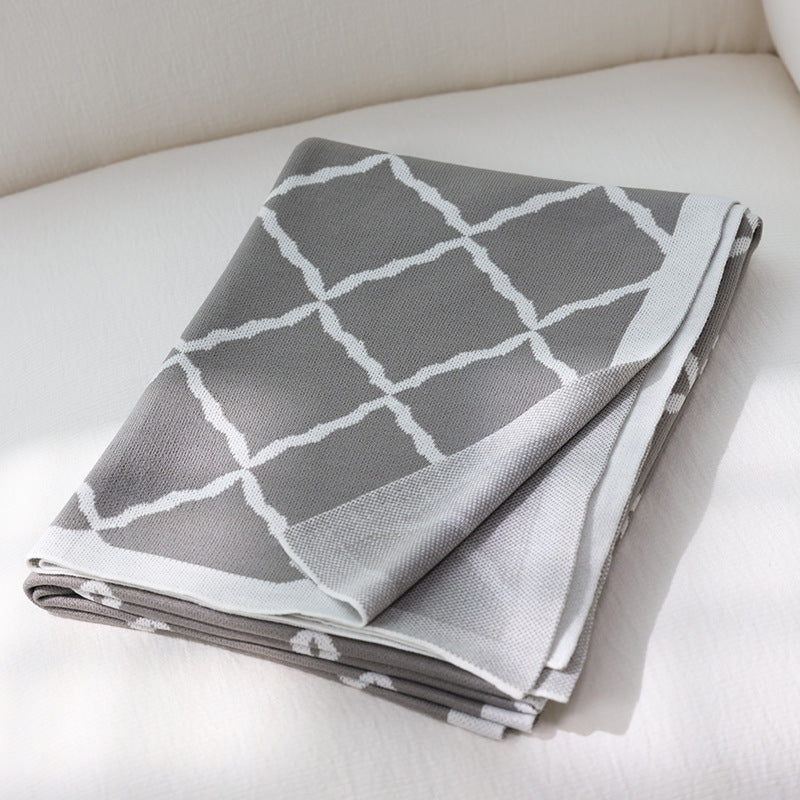 Acrylic Knit Throw Blanket – Soft, Versatile Living Room Blanket in Timeless Design