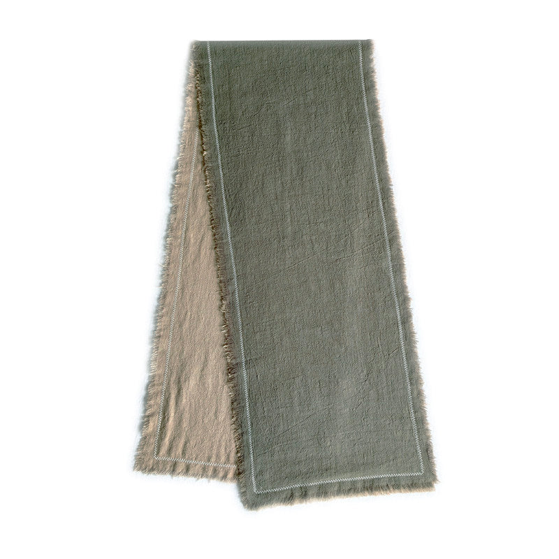 Embroidered Extra-Thick Ramie-Cotton Table Runner