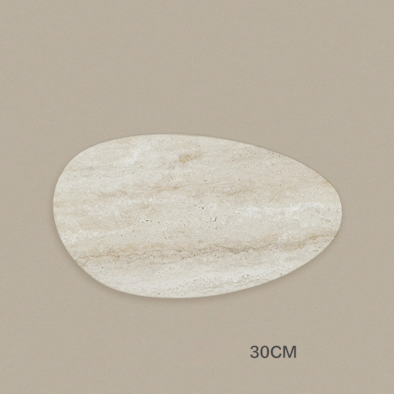 Decorative Travertine Tray – Organic Form