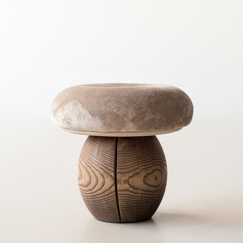 Wabi-Sabi Paddenstoelvormige Massief Houten Kruk