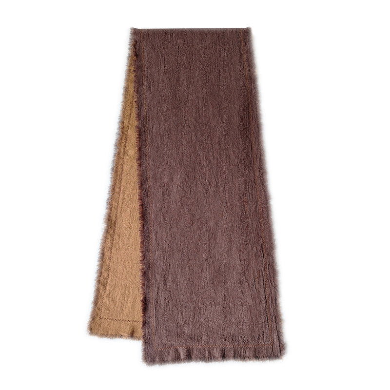 Embroidered Extra-Thick Ramie-Cotton Table Runner