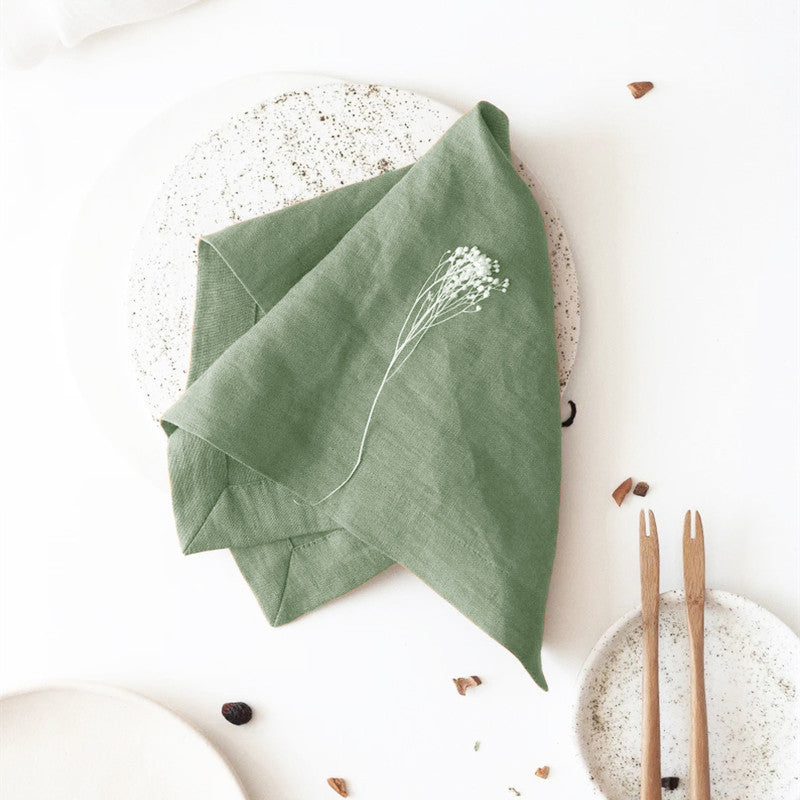 Elegante placemat- en servettenset van ramie