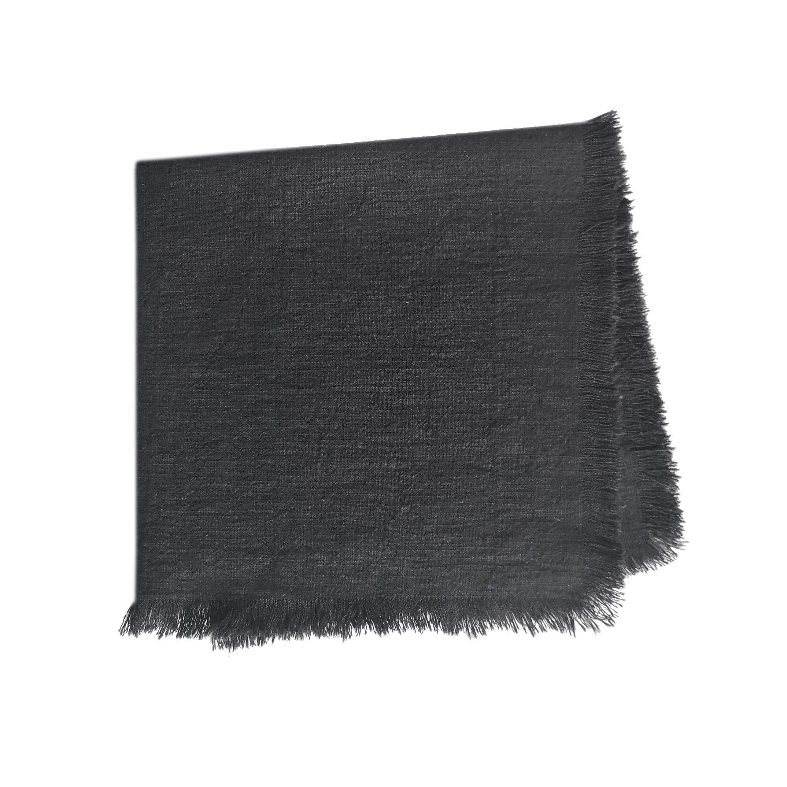 Solid Ramie-Cotton Napkin with Fringe Edge