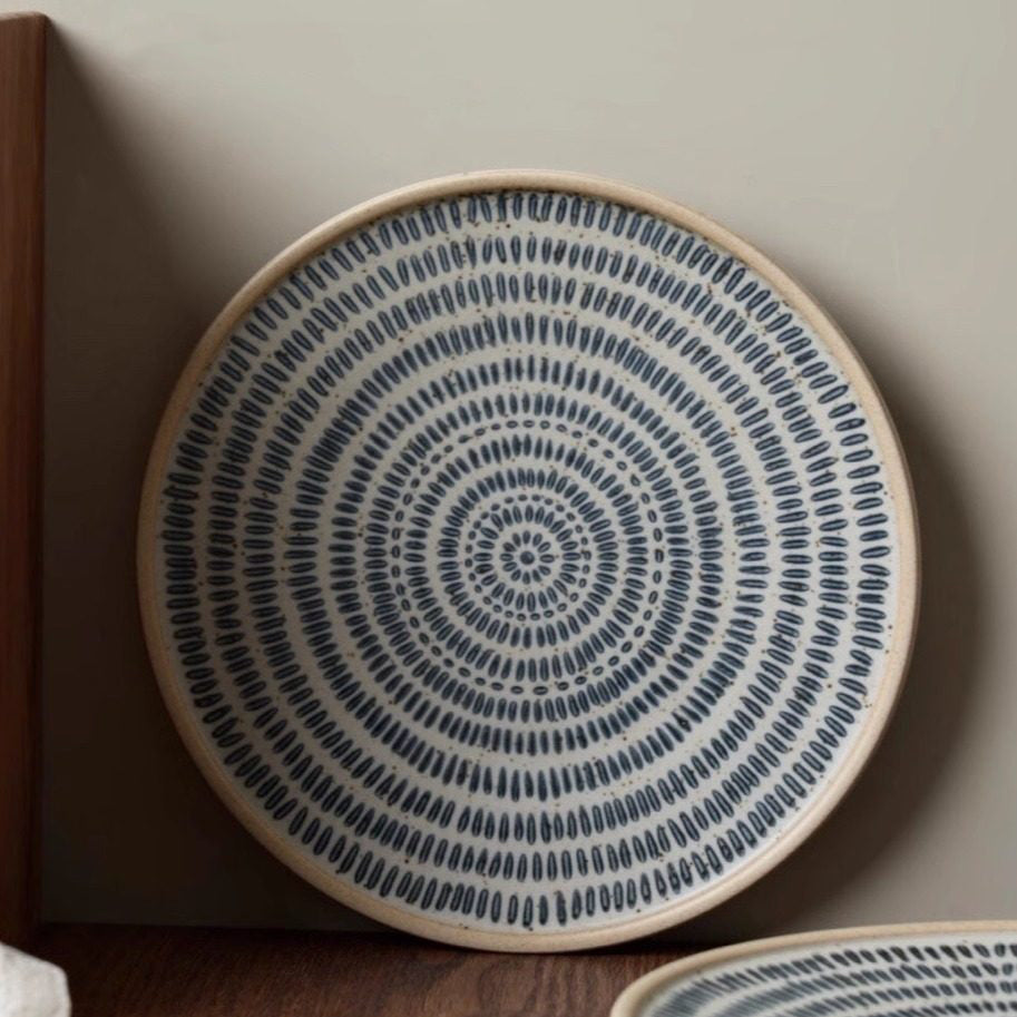 Handcrafted Hand-Painted Breakfast Plate in Blue and White