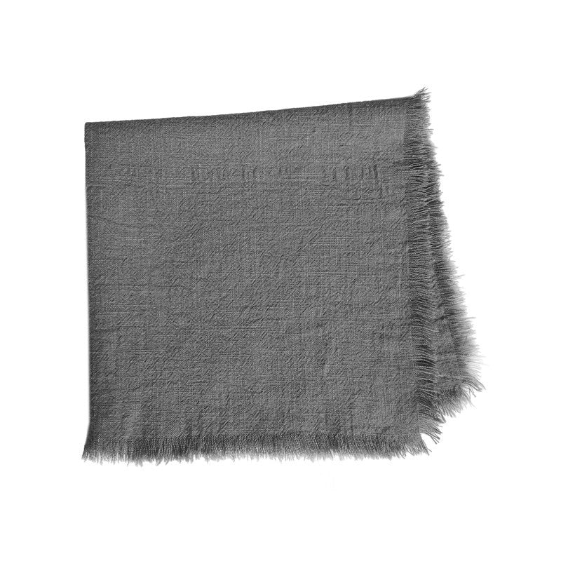 Solid Ramie-Cotton Napkin with Fringe Edge